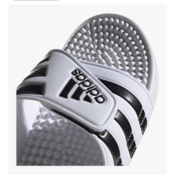 ADIDAS Unisex-Adult Adissage Slides Sandal Size 17 White NEW Beach Pool Shower - Picture 1 of 10